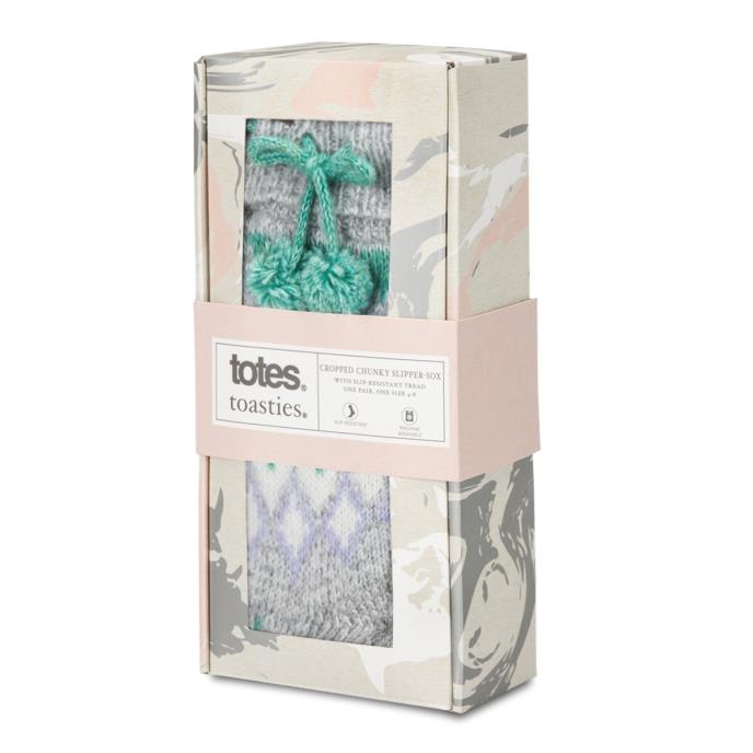 totes toasties® Ladies Fair Isle Chenille Slipper Socks Fair isle Extra Image 1